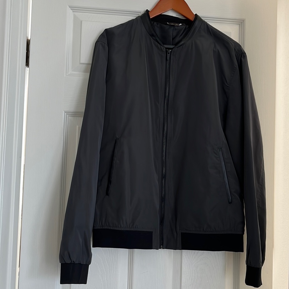 ZARA MAN! Bomber jacket/leather trim, size XL